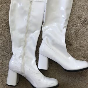 Vegan Material White Gogo Boots